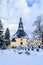 Church in Seiffen Ore Mountains in Saxony Germany in Winter