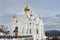 Church of Seraphim Sarovsky in the city of Zlatoust in winter. Russia, Chelyabinsk region