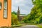 Church on the shore of Lagoa das Furnas, Sao Miguel, Azores Islands, Portugal