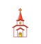 Church sign Catholic Christian house religion. Vector illustration