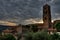 Church in small Provencal town Moustiers-Sainte-Marie, France