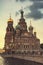 Church on Spilled Blood in the late evening at twilight. Saint Petersburg. Russia