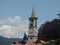 Church spire in Laveno, northern Italy