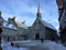 Church Square, Quebec City\'s Old Town, cold late winter evening