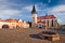 The church of st. Egidius on Town hall square in Bardejov town during summer