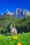 Church St. Johann in Ranui, Villnoess valley, South Tyrol, Italy