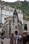 Church of St. Luka in Kotor with tourists in Kotor town