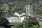 Church of St. Stephen Sant Esteve from Carrer de la Vall in Andorra la Vella, Principality of Andorra.