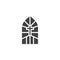 Church stain glass window vector icon