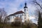 Church standing on a hill at lake Chiemsee in Bavaria