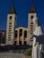 Church and statue of Madonna in Medjugorje, a place of pilgrimage from all over the world