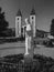 Church and statue of Madonna in Medjugorje, a place of pilgrimage from all over the world