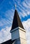 Church Steeple Against a Blue Sky