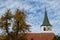 Church with steeple in Grunbach Germany