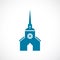 Church with steeple vector icon