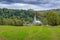 Church surrounded by fall color in Saguenay, Quebec