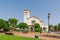 Church surrounded by greenery on a sunny day