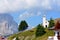 Church to Gardena pass dolomiti