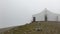 The church on top of Croagh Patrick in the mist.