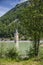 Church Tower Of Graun in the Lago Di Resia, Italy