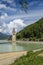 Church Tower Of Graun in the Lago Di Resia, Italy