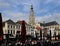 Church tower and market place in Breda, The Netherlands