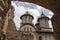 Church towers seen from the Royal Court ruins in Targoviste, Romania