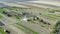 A church under construction in the middle of agricultural fields