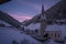church of val di mezzo at sunrise in southtyrol