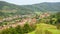 Church and village, Copsa Mare, Transylvania, Romania