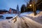 Church in the Village of Madonna di Campiglio in the Morning