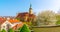 Church of the Virgin Mary Victorious. View from Vrtbovska baroque garden, Prague, Czech Republic