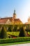 Church of the Virgin Mary Victorious. View from Vrtbovska baroque garden, Prague, Czech Republic