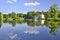 Church on the water in Zwierzyniec, Roztocze region, Poland