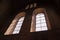 Church windows from Lund Cathedral seen from below