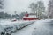 Church in winter landscape