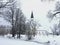 Church in winter. Latvia, Sigulda.