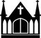 Church Worship Building Silhouette Vector