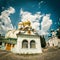 Churches in monastery of Trinity Sergius Lavra in Sergiyev Posad, Russia