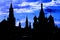 Churches of Moscow Kremlin. Color silhouette photo