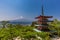 Chureito Pagoda with beautiful mount fuji in the background