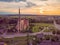 The Churh of the St.Trinity in the sunset light. Gerviaty