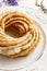 Churro donut at the breakfast table