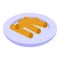 Churro food icon isometric vector. Spain cookie