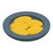Churro plate icon isometric vector. Spain food