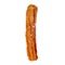 Churro stick isolated. Fried dough pastry with sugar powder on a white background.  Close up