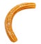 Churro stick isolated. Fried dough pastry with sugar powder on a white background. Top view, macro