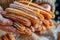 Churro Sticks in Hand, Churros Pastry, Fried Spanish Dessert, Churro Sticks Closeup, Copy Space