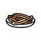 churros chocolate sweet food color icon vector illustration