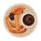 Churros from Choux Pastry with Hot Chocolate as Spanish Cuisine Dessert Served on Plate Vector Illustration